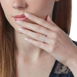 Bague Or Blanc Oxyde De Zirconium 5 Bague Or Blanc Oxyde De Zirconium -Bijouterie Pas Chère B3DFBZW788 model0