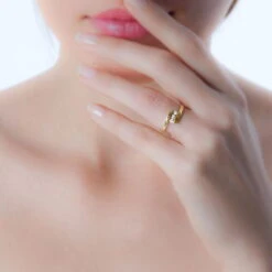 Bague Trilogie Or Jaune Diamant -Bijouterie Pas Chère B3DFJDW152 model0