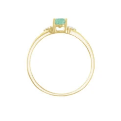 Bague Marie Or Jaune Emeraude Et Diamant -Bijouterie Pas Chère B3DFJEV421 view2