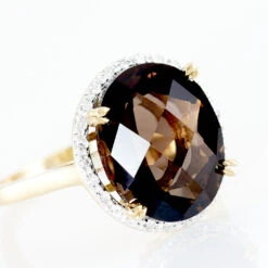 Bague Anna Or Jaune Quartz Et Oxyde De Zirconium -Bijouterie Pas Chère B3DFJQM309 view3