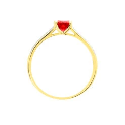 Bague Crista Or Jaune Rubis Et Diamant -Bijouterie Pas Chère B3DFJRR257 view2