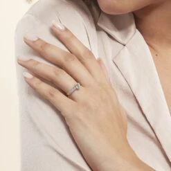 Bague Solitaire Crista Or Jaune Topaze Et Oxyde -Bijouterie Pas Chère B3DFJT4553 model1