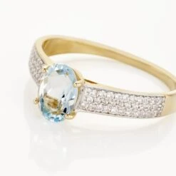 Bague Solitaire Crista Or Jaune Topaze Et Oxyde -Bijouterie Pas Chère B3DFJT4553 view3