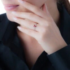 Bague Maura Or Jaune Topaze Et Diamant -Bijouterie Pas Chère B3DFJTB503 model0