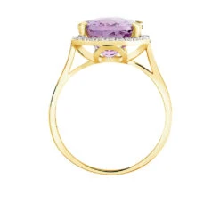 Bague Anna Or Jaune Amethyste Et Oxyde De Zirconium -Bijouterie Pas Chère B3DFJYI608 view2