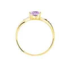 Bague Clothilde Or Jaune Amethyste Et Oxyde De Zirconium -Bijouterie Pas Chère B3DFJYI609 view2