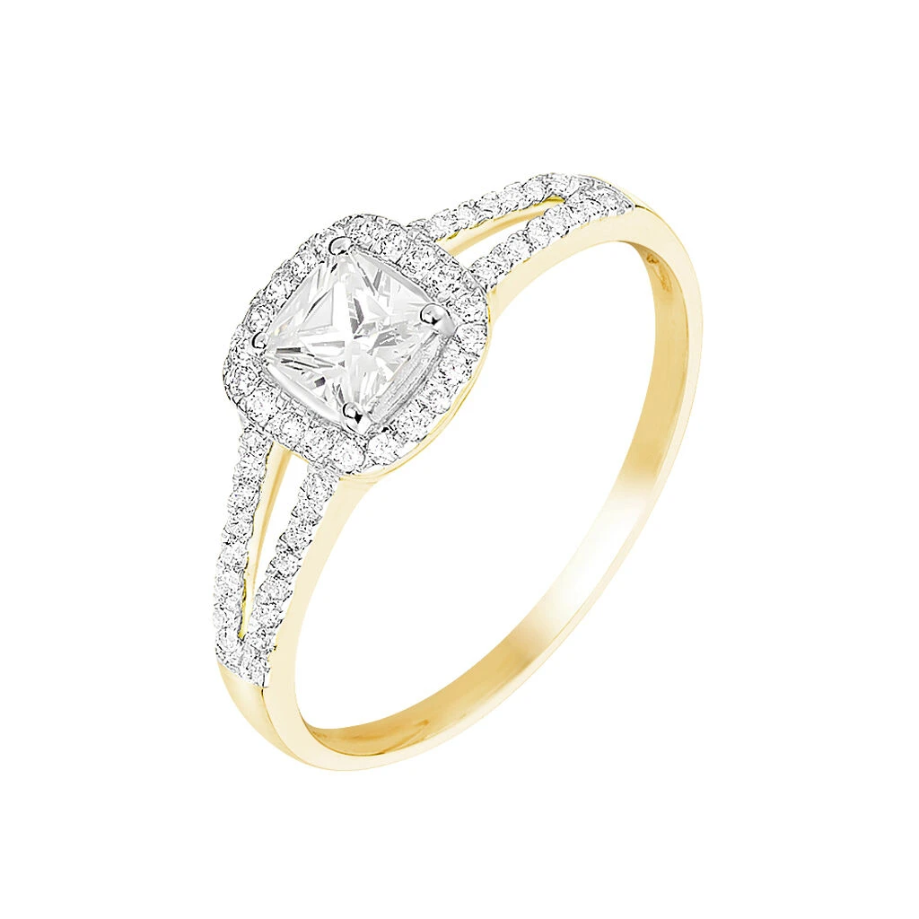 Bague Solitaire Cillian Or Jaune Oxyde De Zirconium 1 Bague Solitaire Cillian Or Jaune Oxyde De Zirconium