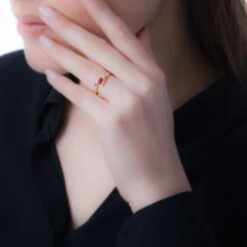 Bague Camilia Or Rose Aigue Marine -Bijouterie Pas Chère B3DFRAB132 model0