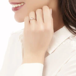 Bague Imane Or Rose Morganite Et Diamant -Bijouterie Pas Chère B3DFRAS045 model0