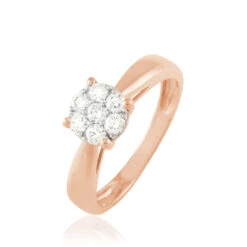 Bague Solitaire Collection Grace Or Rose Diamant