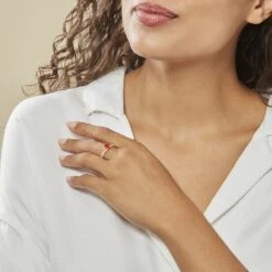 Bague Candice Or Rose Rubis -Bijouterie Pas Chère B3DFRRR439 model0