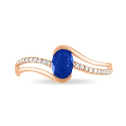 Bague Anja Or Rose Saphir Et Diamant -Bijouterie Pas Chère B3DFRSB766 view1