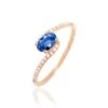Bague Loriane Or Rose Saphir Et Diamant