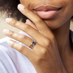 Bague Sare Or Rose Topaze Et Oxyde De Zirconium -Bijouterie Pas Chère B3DFRT5513 model1