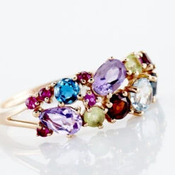 Bague Sare Or Rose Topaze Et Oxyde De Zirconium -Bijouterie Pas Chère B3DFRT5513 view3