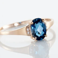 Bague Mathilde Or Rose Topaze Et Oxyde De Zirconium -Bijouterie Pas Chère B3DFRT5649 view3