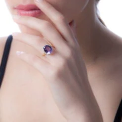 Bague Anna Or Rose Topaze Et Diamant -Bijouterie Pas Chère B3DFRTB427 model0