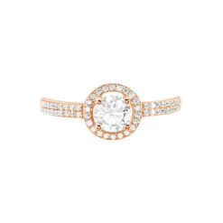 Bague Garine Or Rose Oxyde De Zirconium -Bijouterie Pas Chère B3DFRZW01R view1