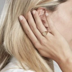 Chevalière Carree Or Jaune Oxyde De Zirconium -Bijouterie Pas Chère B3HMJZW006 model0