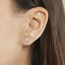 Boucles D'oreilles Puces Or Jaune Talia Email -Bijouterie Pas Chère B3OEJWS481 model0