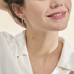 Créoles Maelia Or Bicolore -Bijouterie Pas Chère B3OF2W0253 model0