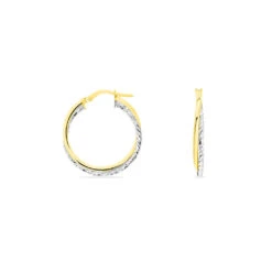 Créoles Maelia Or Bicolore -Bijouterie Pas Chère B3OF2W0253 view2