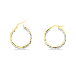 Créoles Maelia Or Bicolore -Bijouterie Pas Chère B3OF2W0253 view3