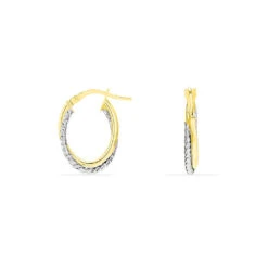 Créoles Maelia Or Bicolore -Bijouterie Pas Chère B3OF2W0254 view2