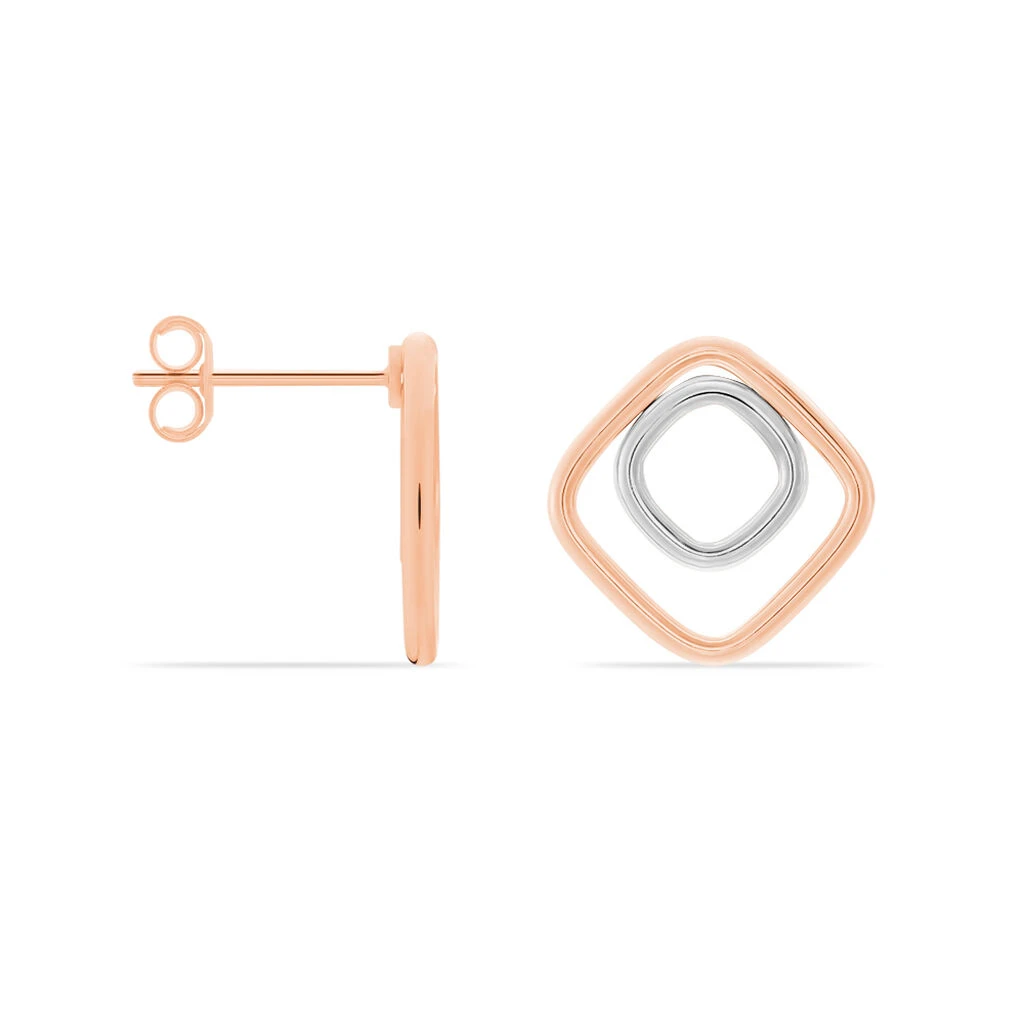 Boucles D'oreilles Pendantes Artahe Carree Or Bicolore 2 Boucles D'oreilles Pendantes Artahe Carree Or Bicolore – Image 2