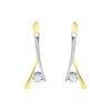 Boucles D'oreilles Pendantes Formev Or Bicolore Oxyde De Zirconium