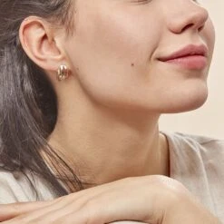 Créoles Horus Or Tricolore -Bijouterie Pas Chère B3OF3W0211 model1