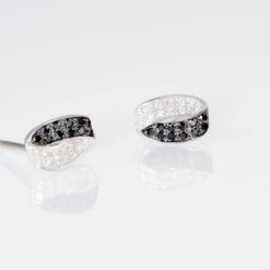 Boucles D'oreilles Puces Urania Or Blanc Diamant -Bijouterie Pas Chère B3OFBDD041 view2
