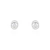 Boucles D'oreilles Puces Nid Amour Or Blanc Diamant