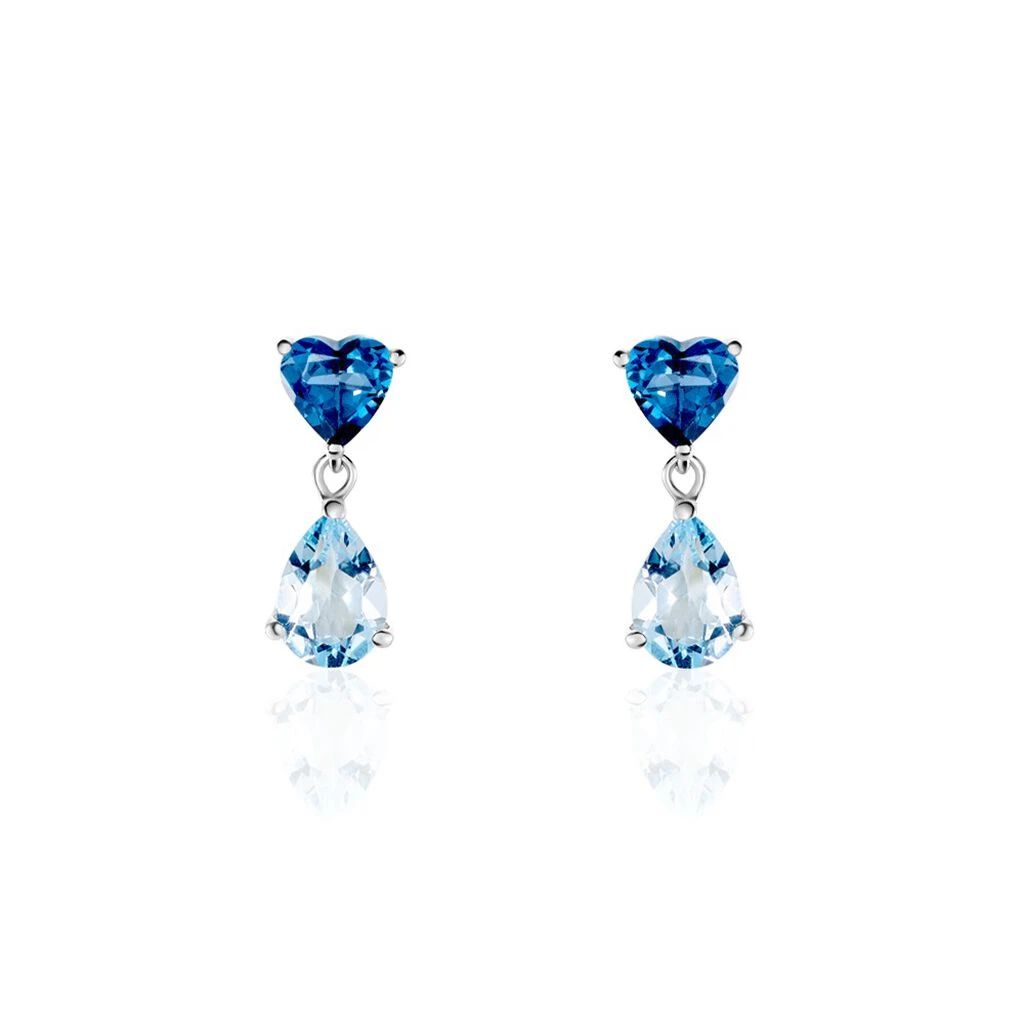 Boucles D'oreilles Puces Lenuta Or Blanc Topaze Bleu Sky Topaze 1 Boucles D'oreilles Puces Lenuta Or Blanc Topaze Bleu Sky Topaze