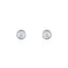 Boucles D'oreilles Puces Edy Serti Clos Or Blanc Topaze