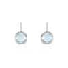 Boucles D'oreilles Puces Marie-jacqueline Or Blanc Topaze Et Diamant