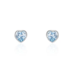 Boucles D'oreilles Puces Klodina Or Blanc Topaze