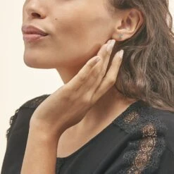 Boucles D'oreilles Puces Fassia Or Blanc Topaze -Bijouterie Pas Chère B3OFBTB500 model0