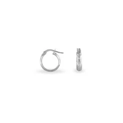 Créoles Ananas Or Blanc -Bijouterie Pas Chère B3OFBW0081 view2