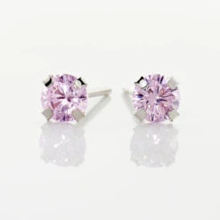 Boucles D'oreilles Puces Daria Or Blanc Oxyde De Zirconium -Bijouterie Pas Chère B3OFBZS002 view2