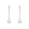 Boucles D'oreilles Pendantes Goutte Or Blanc Oxyde De Zirconium
