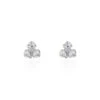 Boucles D'oreilles Puces Eleanor Fleur Or Blanc Oxyde De Zirconium