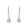 Boucles D'oreilles Pendantes Adib Or Blanc Oxyde De Zirconium
