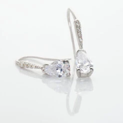 Boucles D'oreilles Pendantes Adib Or Blanc Oxyde De Zirconium 6 Boucles D'oreilles Pendantes Adib Or Blanc Oxyde De Zirconium -Bijouterie Pas Chère B3OFBZW150 view2