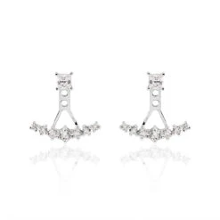 Bijoux D'oreilles Kyoto Or Blanc Oxyde De Zirconium