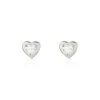 Boucles D'oreilles Puces Daria Coeur Plein Or Blanc Oxyde De Zirconium