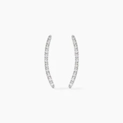 Bijoux D'oreilles Eleana Or Blanc Oxyde De Zirconium