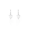 Boucles D'oreilles Pendantes Bo Coeur Pm Or Blanc Oxyde De Zirconium