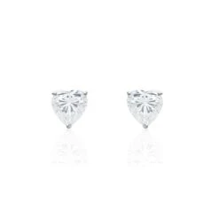 Boucles D'oreilles Puces Or Blanc Katherine Oxyde De Zirconium