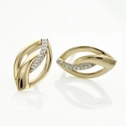 Boucles D'oreilles Or Jaune Sven Diamant -Bijouterie Pas Chère B3OFJDB003 view2